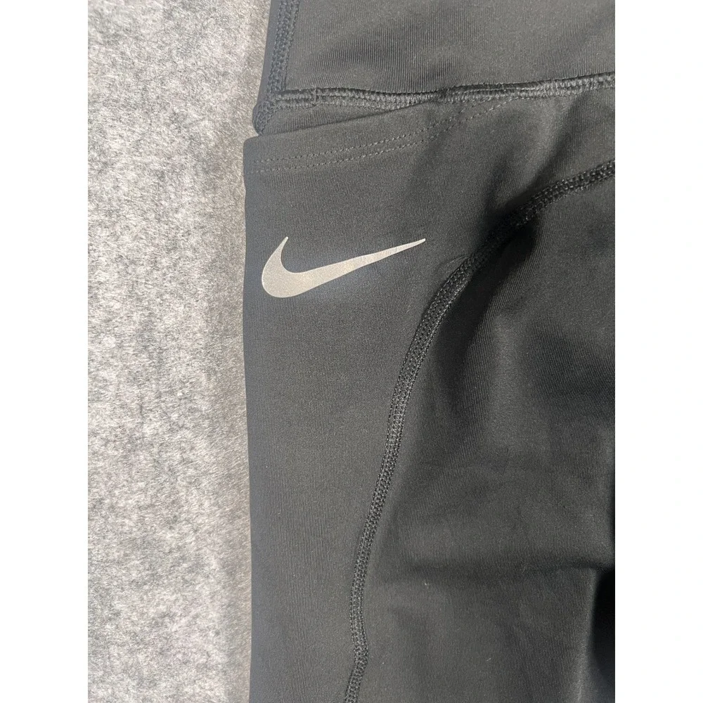 Nike Dri-FIT Running Leggings XS Black Mesh‎ Panels Pocket